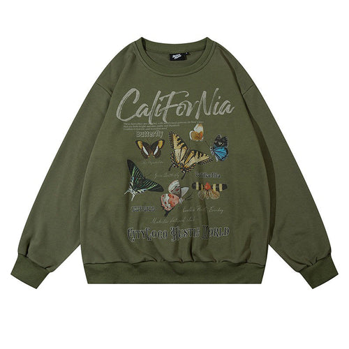 Boogzel Apparel Butterfly Print Aesthetic Sweatshirt