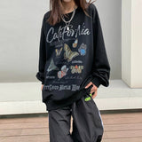 Boogzel Apparel Butterfly Print Aesthetic Sweatshirt, view 3