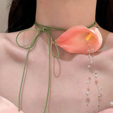 Boogzel Apparel Calla Lily Aesthetic Choker, view 2