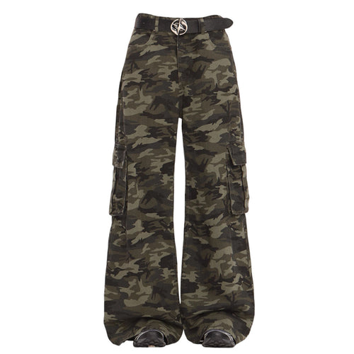 Boogzel Apparel Camo Wide-Leg Cargo Pants
