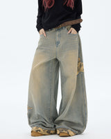 Boogzel Apparel Camouflage Star Wide Leg Jeans, view 4