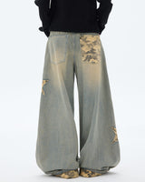 Boogzel Apparel Camouflage Star Wide Leg Jeans, view 5