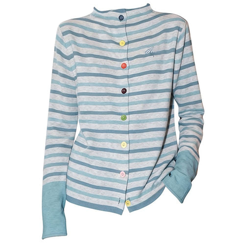 Boogzel Apparel Campus Secrets Colorful Button Stripe Cardigan Top
