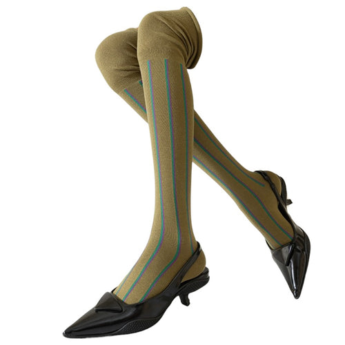 Boogzel Apparel Campus Secrets Striped Knee Socks