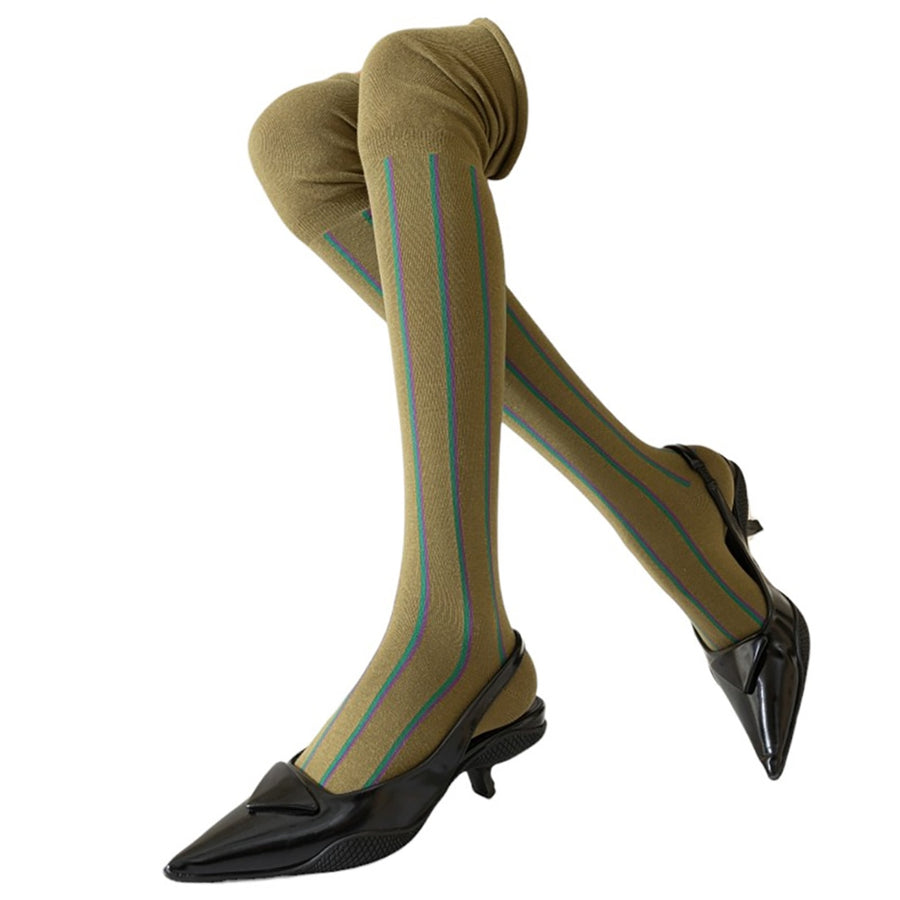 Boogzel Apparel Campus Secrets Striped Knee Socks