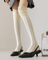 Boogzel Apparel Campus Secrets Striped Knee Socks, view 3
