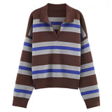 Boogzel Apparel Campus Striped Rugby Collar Sweatshirt, view 5