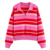 Boogzel Apparel Campus Striped Rugby Collar Sweatshirt, view 6