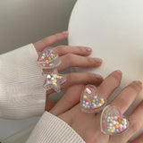 Boogzel Apparel Candy Beads Clear Rings, view 2