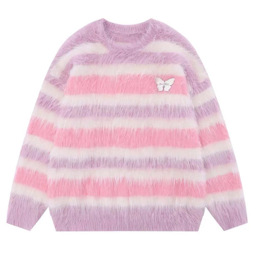Boogzel Apparel Candy Butterfly Fuzzy Sweater