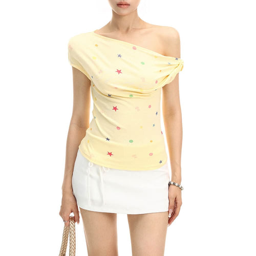 Boogzel Apparel Candy Star Off Shoulder Top