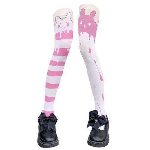Boogzel Apparel Candy Stripe Bunny Stockings