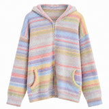 Boogzel Apparel Candy Stripe Knit Zip-Up Hoodie, view 5