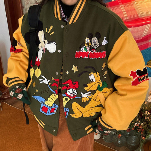 Boogzel Apparel Cartoon College Style Bomber Jacket