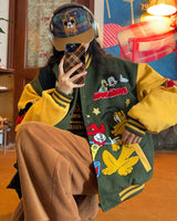Boogzel Apparel Cartoon College Style Bomber Jacket, view 2