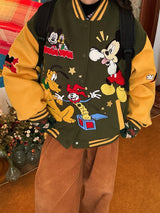 Boogzel Apparel Cartoon College Style Bomber Jacket, view 3