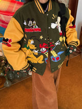 Boogzel Apparel Cartoon College Style Bomber Jacket, view 5