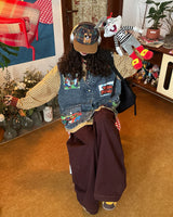 Boogzel Apparel Cartoon Patches 90s Denim Vest, view 4