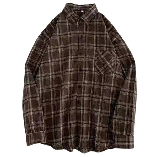 Boogzel Apparel Casual Friday Aesthetic Plaid Shirt