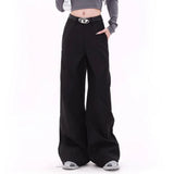 Boogzel Apparel Casual Friday Wide-Leg Black Pants, view 2