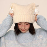Boogzel Apparel Cat Ear Beanie with Bows, view 3