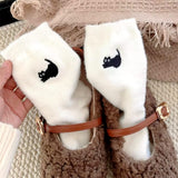Boogzel Apparel Cat Embroidery Fuzzy Socks, view 2
