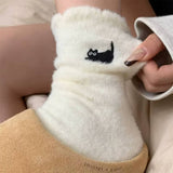 Boogzel Apparel Cat Embroidery Fuzzy Socks, view 3