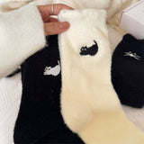 Boogzel Apparel Cat Embroidery Fuzzy Socks, view 5