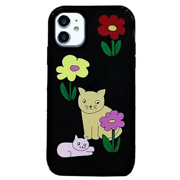 Boogzel Apparel Cat Flower iPhone Case