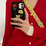 Boogzel Apparel Cat Flower iPhone Case, view 3
