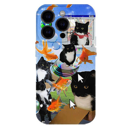 Boogzel Apparel Cat & Goldfishes iPhone Case