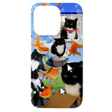 Boogzel Apparel Cat & Goldfishes iPhone Case, view 2