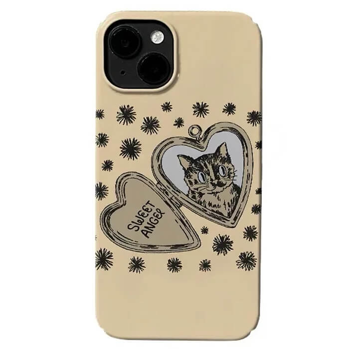 Boogzel Apparel Cat Heart Locket iPhone Case