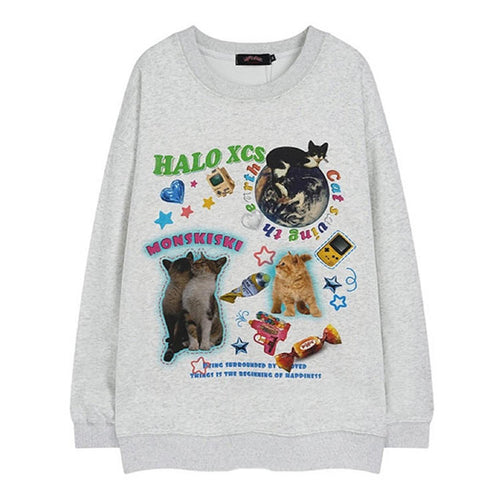 Boogzel Apparel Cat Planet Graphic Sweatshirt