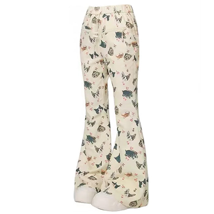 Boogzel Apparel Cat Print Graphic Pants