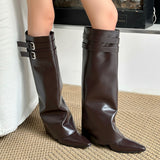Boogzel Apparel Catwalk Double Buckle Knee-High Boots, view 4