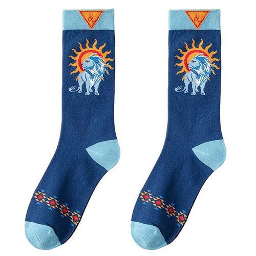 Boogzel Apparel Celestial Sun and Lion Print Socks