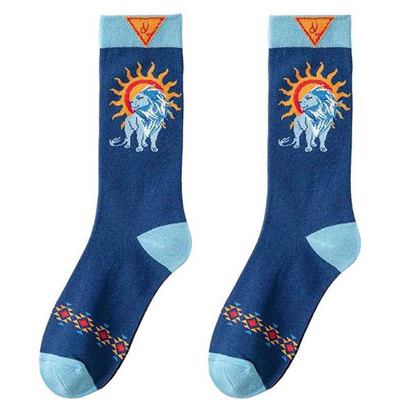Boogzel Apparel Celestial Sun and Lion Print Socks