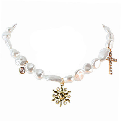Boogzel Apparel Celestial Sun Pearl Choker