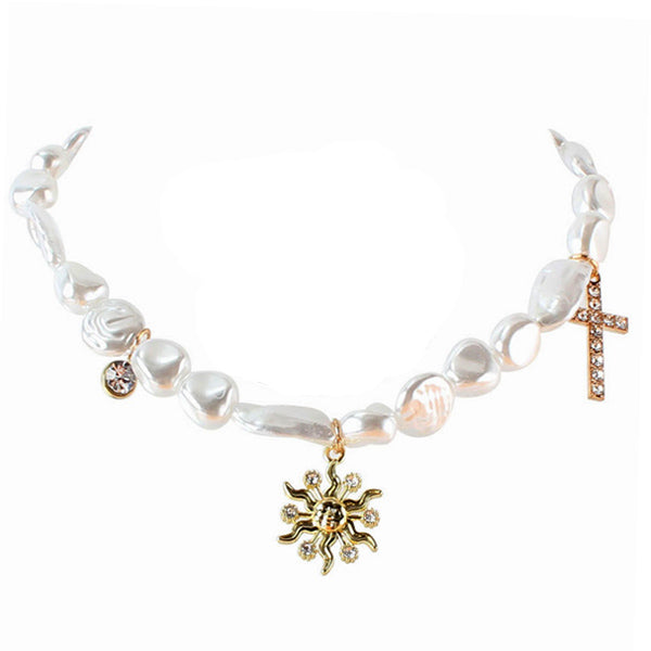 Boogzel Apparel Celestial Sun Pearl Choker