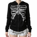 Boogzel Apparel Chain Skeleton Fitted Zip Up Hoodie, view 2