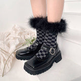 Boogzel Apparel Checkered Furry Socks, view 3