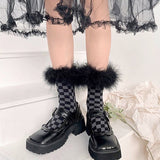 Boogzel Apparel Checkered Furry Socks, view 4