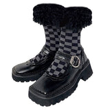 Boogzel Apparel Checkered Furry Socks, view 5
