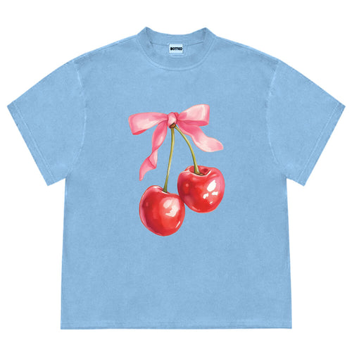 Boogzel Apparel Cherry Bow Graphic T-Shirt