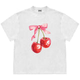 Boogzel Apparel Cherry Bow Graphic T-Shirt, view 2