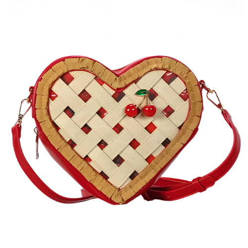 Boogzel Apparel Cherry Pie Heart Shaped Bag