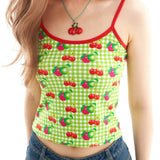 Boogzel Apparel Cherry Print Gingham Top, view 2