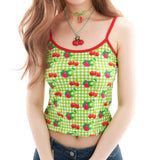 Boogzel Apparel Cherry Print Gingham Top, view 3
