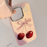 Boogzel Apparel Cherry Rhinestone Y2K iPhone Case, view 3